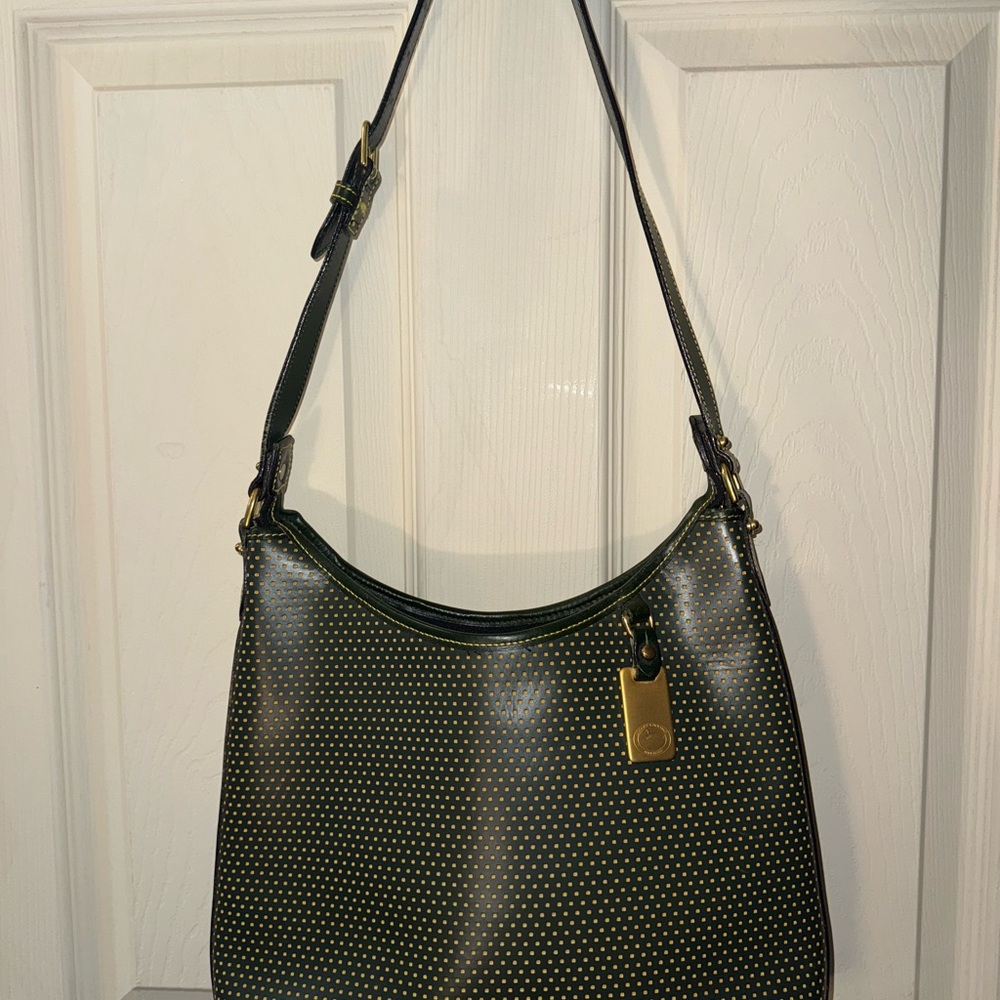 Elegant Green and Gold Dooney and Bourke Shoulder Bag